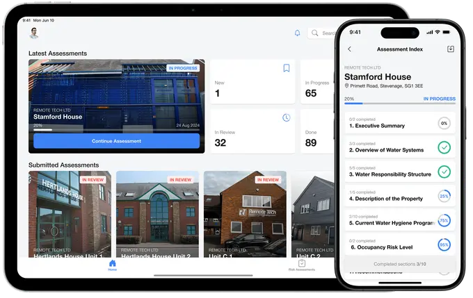 Risk Assessment app shown in the L8log app