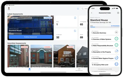 Risk Assessment app shown in the L8log app